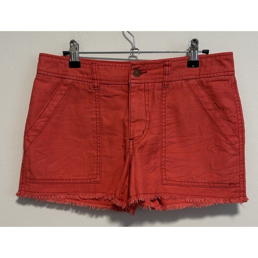Free People Red/Orange Shorts Women's Sz 4 **NOTE: One Button Broken